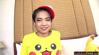 Amateur Thai ladyboy teen pokemon Yoyo gets fucked in the ass bareback
