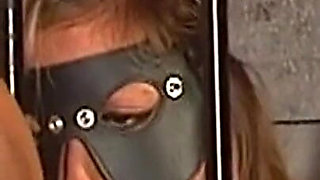 Blindfolded Brunette MILF Chained for Steamy Dungeon Play