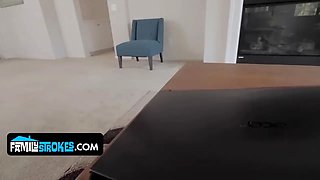 Violet catches stepbro observing xxx and makes him use her instead