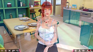 Anime cutie in a steamy POV pc game