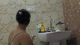 Puja bhabhi bathing in shower