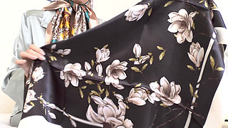 Your Step-stepmother’s New Satin Scarves Turn You on! Everything Is so Beautifully Shiny! Lady Victoria Valente