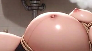 Pregnant Woman Smoking in Filthy Bathroom Bondage - Wet Pussy Desperation