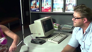 Office Sluts From France Got to Suck Cock in Threesome