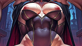 Deep throat blowjob from a sexy and hot vampire on Halloween night