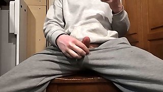 I Desperation Pee and Cum All Over Myself in Sweats, After Edging to Women Wetting Themselves