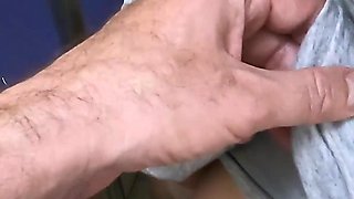 My Girlfriend Suck a Stranger Old Man in Public Train! Dick Flash Grinding