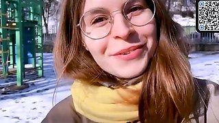 Brunette lady enjoys hairy masturbation while sniffing