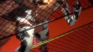 Anime Cow Girl Pounded Hard Against the Cage