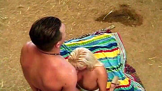 Big Facial for Big Boobed Blonde MILF