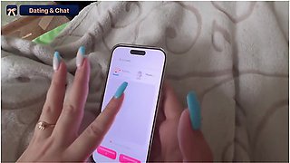 Cunning Stepson Excited His Stepmom Using An App-sex Actions!! Bitch Washed Her Face With Sperm