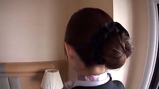 A Middle-aged Man and a Flight Attendant.