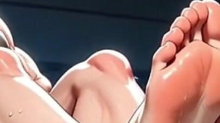 Old Woman Humiliated by Muscular Woman Foot Worship in Gym