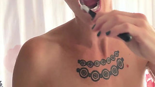 Topless Tooth Brushing!