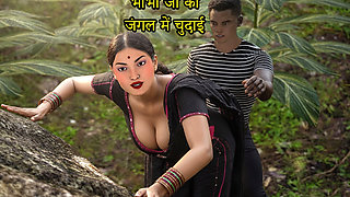 Devar Catches Indian Desi Bhabhi Fucking Her Boyfriend in the Jungle Then She Satisfies Both of Them