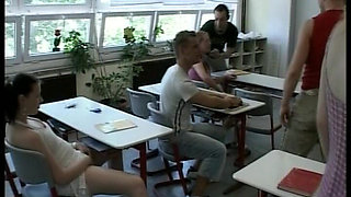 Two Cute College Girls From Germany Fucked Together in Classroom
