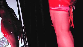 Mistress Eva Latex red vinyl goddess femdom solo bdsm shiny fetish Milf dominatrix