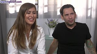 BDSM anal babe throat fucked and whipped by dominant guy