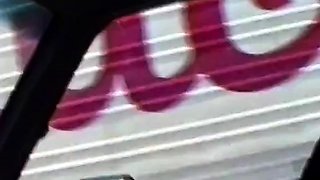 Big-Tits Girl Flashes Truckers in Car Softcore Video