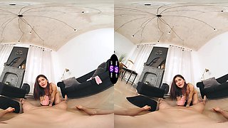 Doll hole enjoys the cock of a sweet brunette in vr