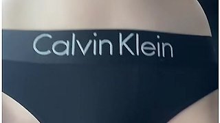 Calvin Klein Model Shows Her Shaved Pussy With Panties On A Side