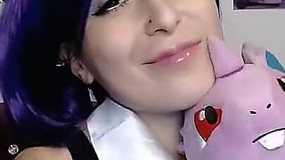 Student Egirl Plays with Her Dildo