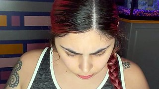 Chubby Brunette Big Boobs Dildo Masturbation