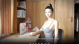 Animated wife gets frisky while at work in a wild cartoon fantasy