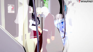 Koneko Blackmailed sex on the train - DXD NTR Madness Series