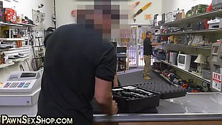 Pawnshop MILF drilled by big white dick in doggystyle
