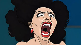 Married Busty Brunette Can't Resist the Sight of a Big Black Cock. Cartoon