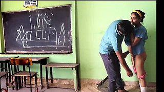 Hot Indian School Girl 18yo Fucks in Empty Classroom - Desi Teen Sex