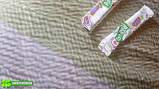 Lucky Gurl Inkdup - Best Fruit Roll up Blowjob with a Huge Cumshot