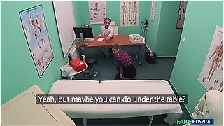 Pigtailed Teen In Stockings And Suspenders Catches The Fake Doctor Jerking Off - Fake Hosptial With Selvaggia Babe