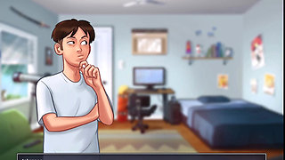 Summertime Saga - Jessy played with her self