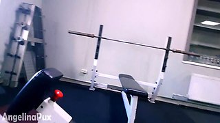RISKY PUBLIC GYM MASTURBATION SEXY GIRL FLASHING HER PUSSY IN THE GYM! - ANGELINAPUX FREE