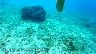 Snorkeling totally naked with the fish and tourists