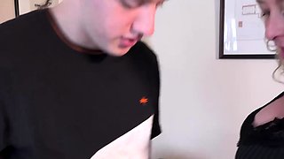 Curvy Blonde BBW MILF Gives Hot Blowjob At Home