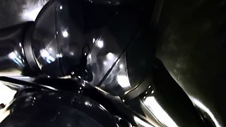 Amazing amateur blowjob in latex