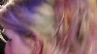 Blonde Bimbo Sucks Dick and Takes a Facial