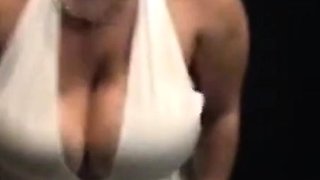 Big-Titted BBW Strips Out of Her White Dress