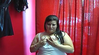 A Horny BBW Gets Tied up and Spanked