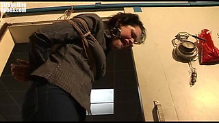 Steffi Dangling on Rope Tightly Ballgagged