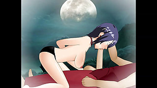 Touka Sloppy Passionate Deepthroat for Big Cock Under a Full Moon
