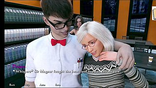 Interactive erotic novel featuring a busty brunette teen in college dorm adventures