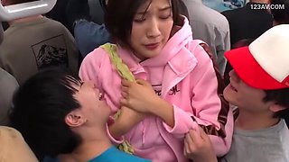 Tall Woman Repeatedly Climaxed by Mischievous Boys on a Crowded Train. Asian Erotic Video. x1x6AF705171E37F880AB