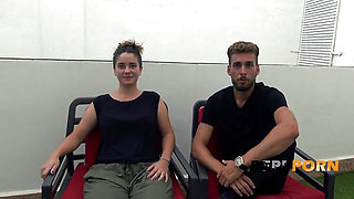 She's very nervous at her first porn casting, but she ended up enjoying it!