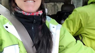 Road Head Creamy Mouthpie Swallow After a Cum Spill