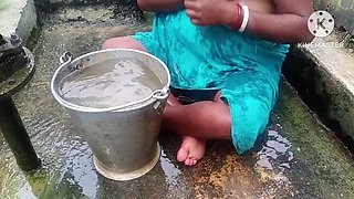 Desi Housewife Outdoor Shower Anal Fuck with Big Tits and Big Ass