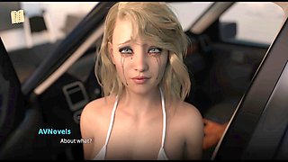 Redhead with big boobs gives a steamy gameplay walkthrough in a bikini
